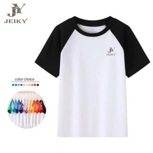 JY JEIKY SIMPLE ACTIVE drifit T-shirt Unisex Crew Neck Two Color Panel T-Shirt